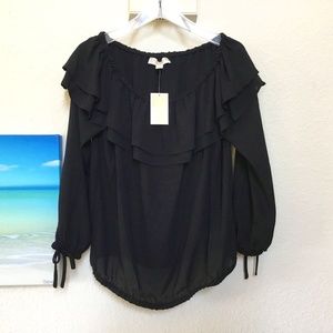 Michael Kors Ruffled Off-The-Shoulder Top